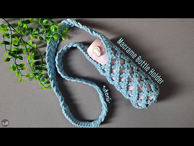 Macrame Bottle Holder Tutorial | DIY Macrame Water Bottle Bag | Macrame Tumbler Bag