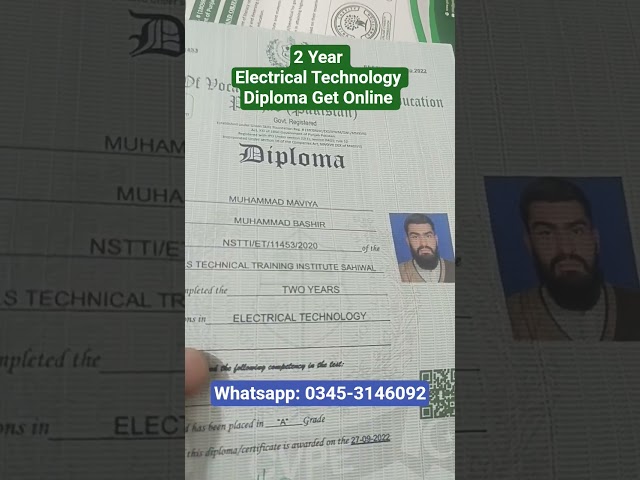 2 Year Electrical Technology Skill-Based Diploma Government Approved in Pakistan #2yeardiploma
