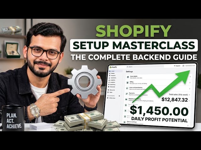 Shopify Complete Settings Tutorial in Hindi/Urdu | Backend Settings & Setup | Munawar Techverse