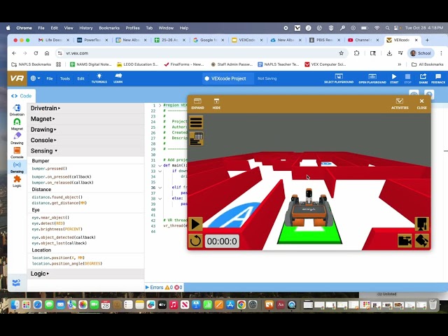 Wall Maze - VEXCode VR - Python