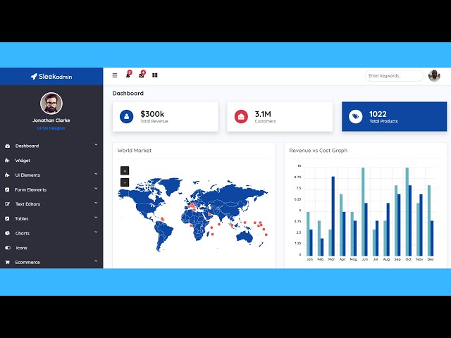 Sleek admin Bootstrap 4 Template