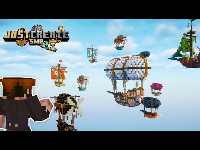 I built a FLEET of AIRSHIPS in Minecraft Create Mod!