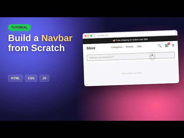 How to Create a Modern Navbar (Search + Cart) — Full Tutorial