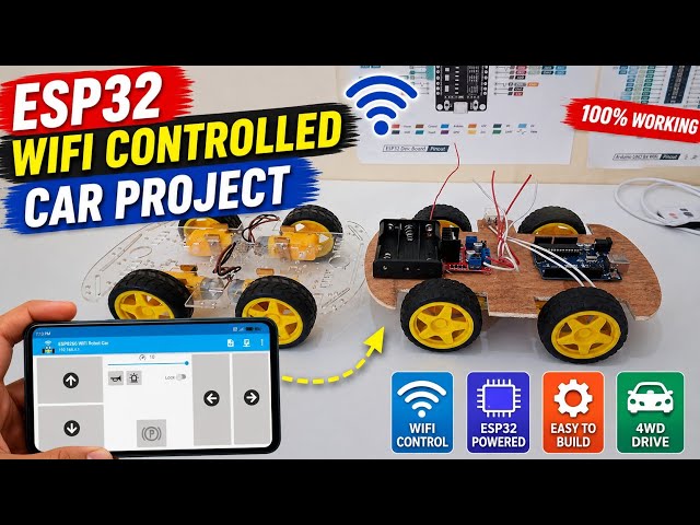 ESP32 WiFi Controlled Car Project for School Students | DIY Robotics Project