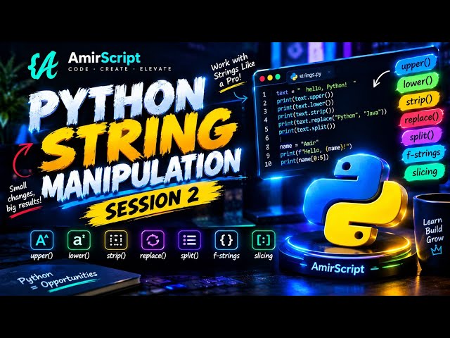 Python for Absolute Beginners - Lesson 2: Strings & String Methods (Full Course 2026)