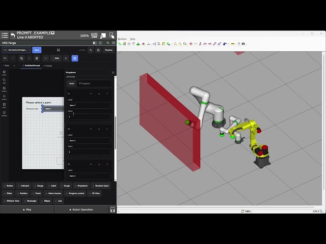 How to create a part select menu on FANUC CRX with HMI Forge
