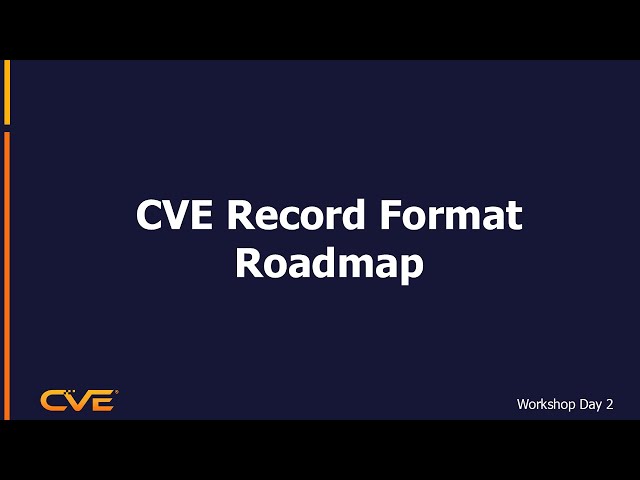 CVE Record Format Roadmap