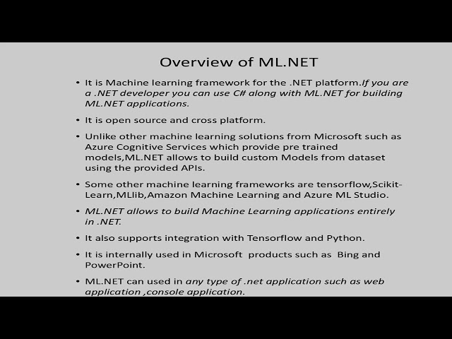 Overview of ML.NET