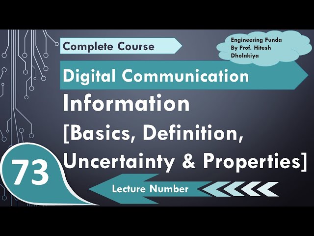Information (Basics, Definition, Uncertainty & Property) Explained in Digital Communication