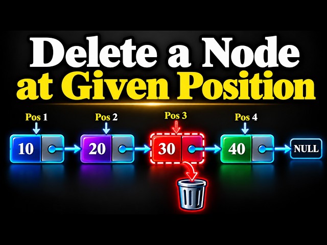 How to delete a node at a given position in a linked list