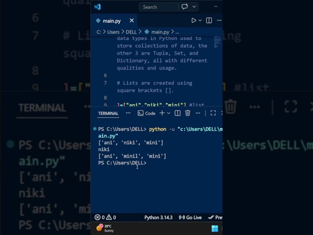 PYTHON : WORKING WITH LIST PART2