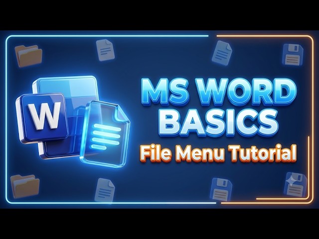 1) MS Word - Basics and File Menu
