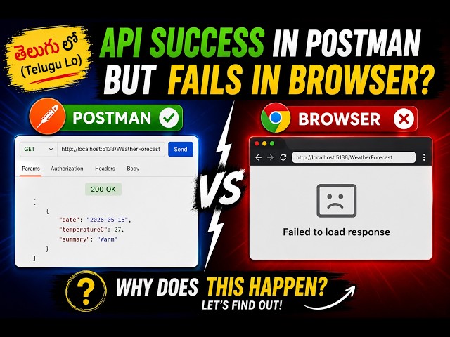 API Works in Post Man But Not In Browser - In Telugu