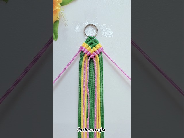 DIY Macrame Fish Keychain 🌿🩷 #diy #macrame #shorts #shortsfeed #ytshorts