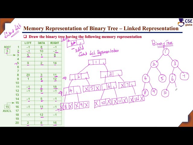 Draw Binary Tree from given Memory Representation | Binary Tree | L98| Data Structures & Application