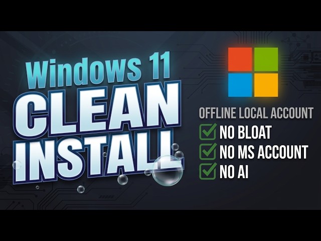 How to Clean Install Windows 11 (OFFLINE LOCAL ACCOUNT, NO BLOAT)
