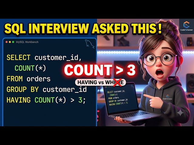 90% Fail This SQL Interview Question! | COUNT + HAVING Trick in MySQL Workbench