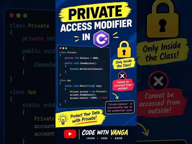 Private Keyword in C Sharp #youtubeshorts #trending