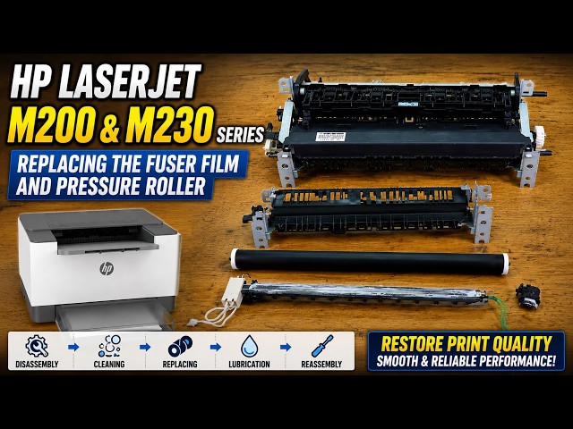 HP LaserJet M200 & M230 Series Maintenance, Replacing the Fuser Film and Pressure Roller