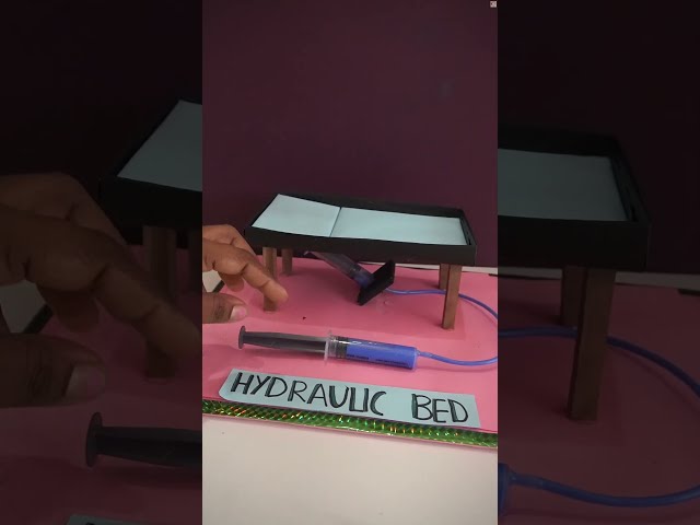 Working Hydraulic Bed Model:Step-by-Step Physics Project | How to Make a Real Working Hydraulic Bed