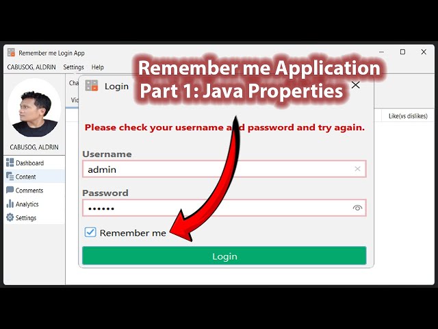 Login Remember me Application - Part #1: Java Properties | Java SWING , MySQL  | FREE SOURCE CODE