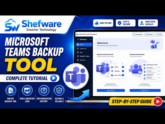 How to Backup Microsoft Teams Data | Shefware Teams Backup Tool Complete Tutorial