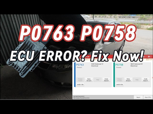 KIA Forte Transmission Jerking Fix | P0763 & P0758 Solenoid Fault – TCU/ECU Repair Guide