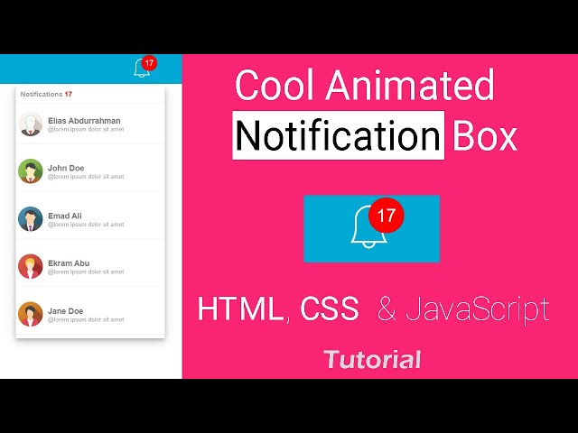 Cool Animated Notification Box - HTML and CSS