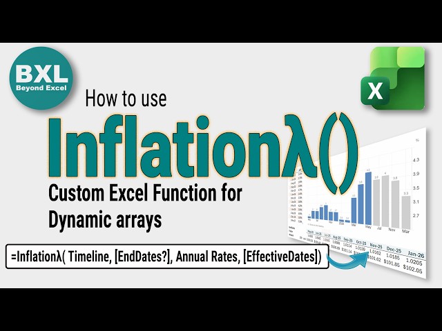 How to use Inflationλ - Free Custom Excel Function for Dynamic Arrays