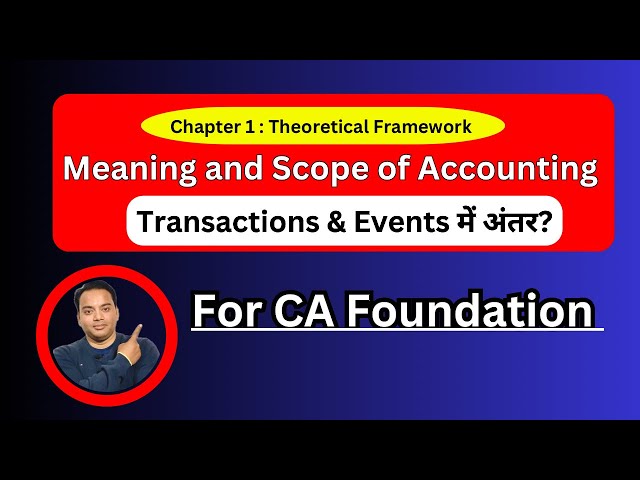 Transactions and Events of Accounting || Accounting for Ca Foundation