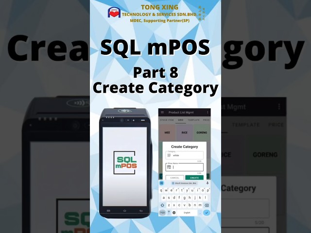 SQL mPOS (Part 8 Create Category)