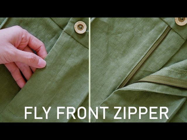 ✅Fly front zipper sewing tutorial | How to sew zipper on pants easily