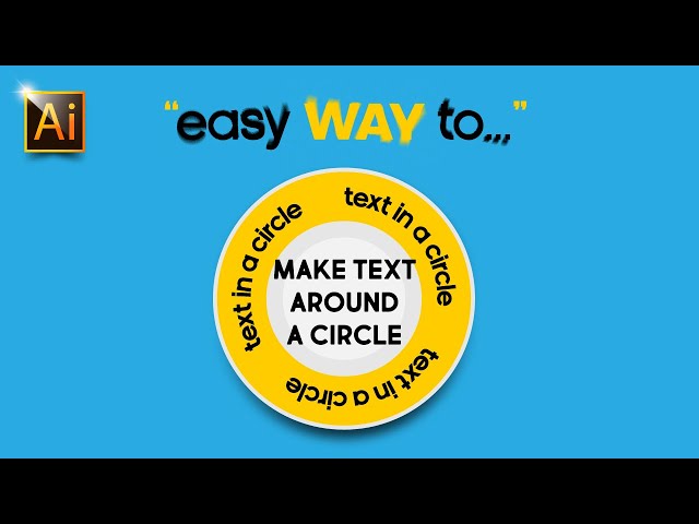 EASY WAY TO MAKE A TEXT AROUND A CIRCLE. ADOBE ILLUSTRATOR TUTORIAL FOR BEGINNERS.