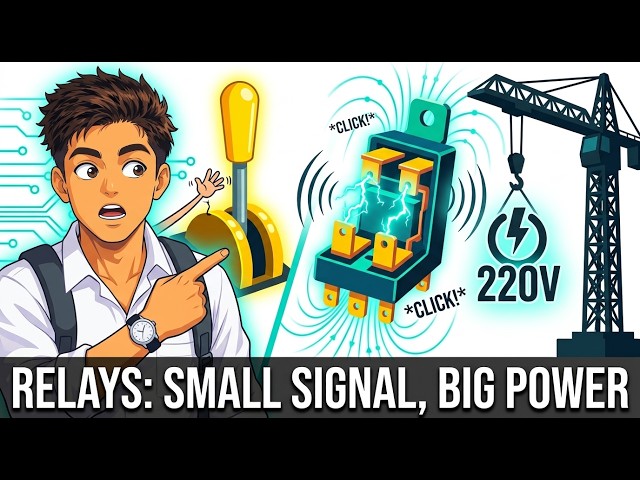 Relays Explained in 3 Minutes: Control Big Power with a Tiny Signal!