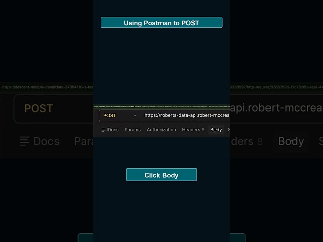 How to use Postman + JSON Body