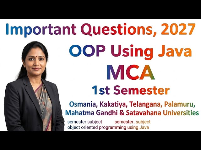 OOP Using Java Important Questions 2027 | MCA 1st Semester | OU, KU, TU, PU, MGU, SU