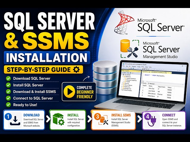 Step by Step explination How to install and configure SQL & SSMS in windows