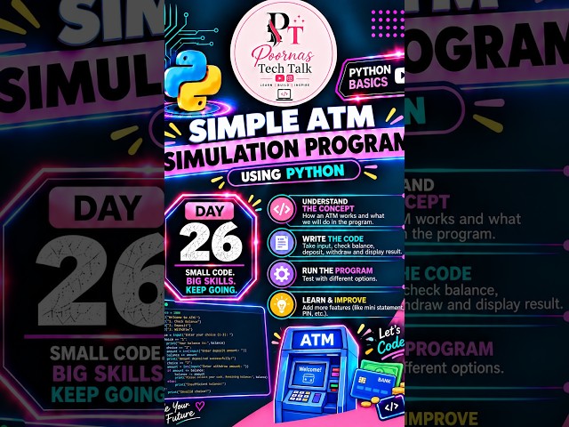 Day 26 | Simple ATM Simulation Program Using Python
