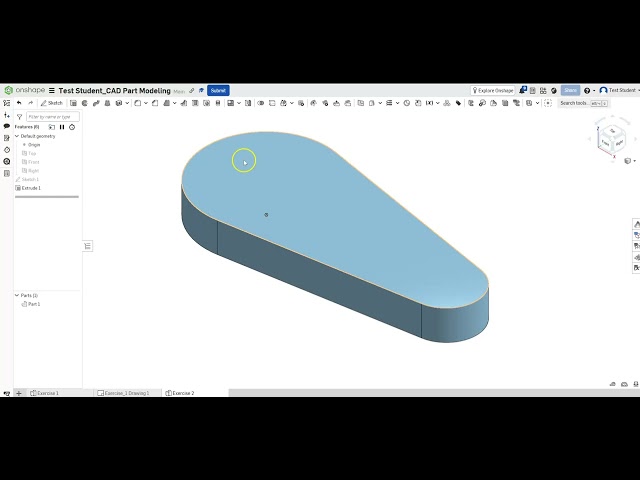 ME 2011 - CAD Part Modeling Exercise 2