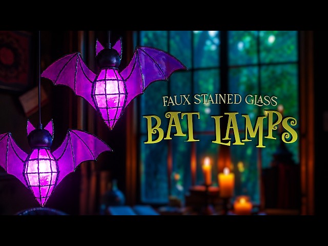 DIY Halloween Magic: Create Your Own Faux Stained Glass Bat Lamp 🦇