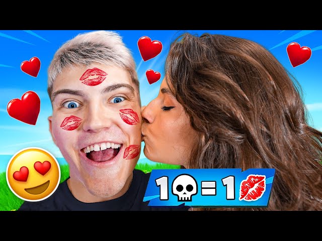 1 KILL = 1 BISOU sur FORTNITE (elle m'embrasse)
