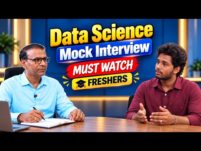 Data Science Mock Interview Must Watch Freshers | Best Ai & Data Science Institute in Hyderabad