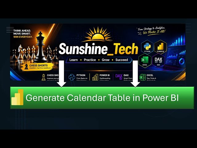 🎯How to Create a Calendar Table in Power BI Using DAX | Dynamic Date Table