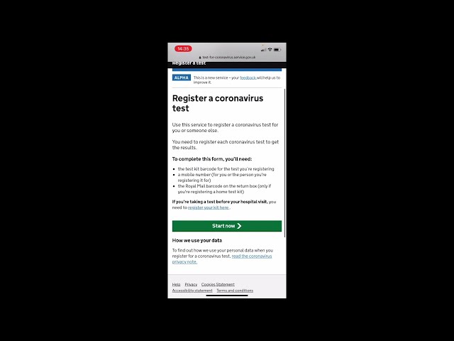 How to register your Coronavirus test kit