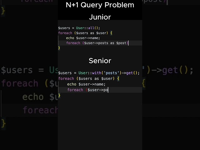 Fix N+1 Query Problem 🚀 #Laravel #PHP