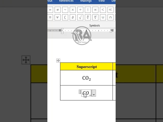 MS Word - Insert a Superscript