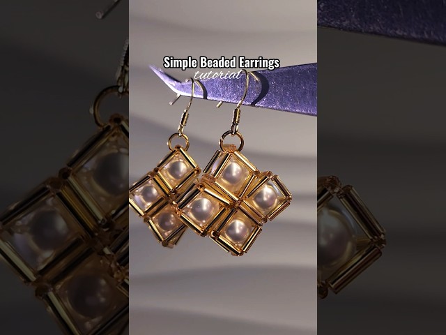 simple beaded earrings #beadedjewelry #tutorial #diy #preppy