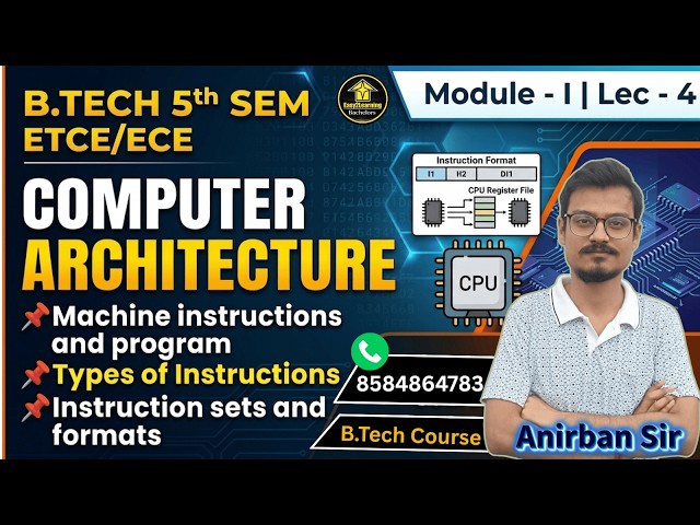 📌Computer Architecture For B.Tech 5th Sem 2026 ECE📜LEC_4 🎙Anirban Sir👉Join Semester Course👇