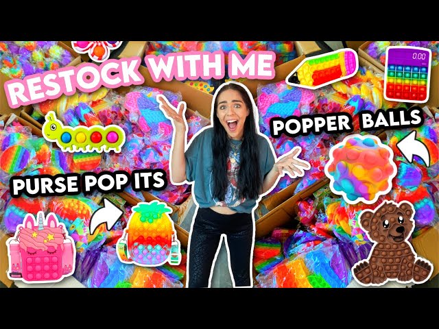 Restock my Fidget Toy Business With Me! *JUMBO Pop Its, Stress Balls, Pop Its Keychains*
