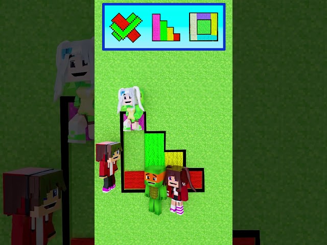 JJ in Perfect Puzzle Challenge: Don’t Miss a Spot! 😱 with Sister and Mikey - MAIZEN Minecraft